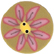 lc1021 Pink Daisy on Green - Just Another Button Co