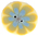 lc1031 Blue Poppy on Yellow - Just Another Button Co