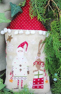 Santa With His Helper - White