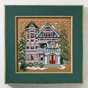 2007 Christmas Village Button & Bead - Queen Anne House