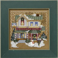 2008 Christmas Village Button & Bead-Needlework Shop - Christmas Village