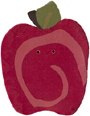 nh1100 Swirly Red Apple- Just Another Button Co