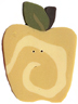 nh1101 Lg. Swirly Yellow Apple- Just Another Button Co
