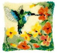 Hummingbird and Flowers Pillow