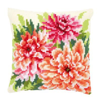 Pink Dahlias Pillow Kit