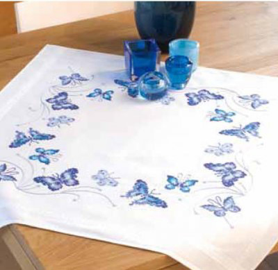 Blue Butterflies Tablecloth Kit