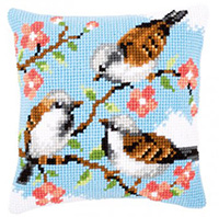 Birds Between Flowers Cushion Kit