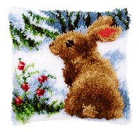 Bunny in the Snow Pillow