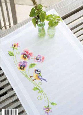 Little Bird & Pansies Runner Kit