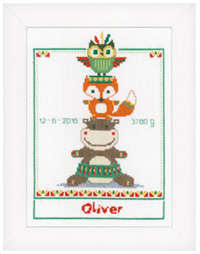 Animal Tower Birth Announcement  Kit