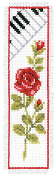 Rose and Piano Bookmark Kit