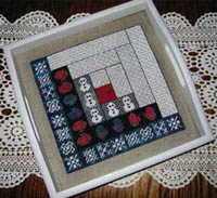 Winter Log Cabin Quilt Square