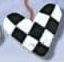 ss1013 Black & White Checked Heart - Just Another Button Co