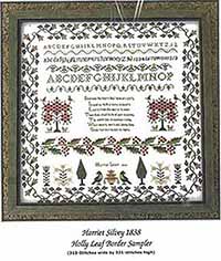 Harriet Silvey 1838 Holly Border Sampler