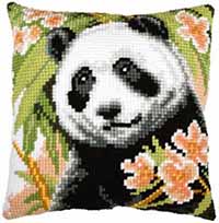 Panda With Flowers Cushion Kit