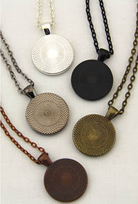 Black Oval Chain Necklace for Stitch Dots